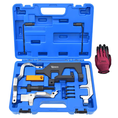 Yuesstloo Camshaft Alignment Timing Tool Kit, Engine Locking Timing Tool Compatible with BMW Mini Cooper N12 N13 N14 N16 N18 Peugeot 1.4 1.6, with Case & Gloves, 117 440, 119 340, 119 590, 496 709