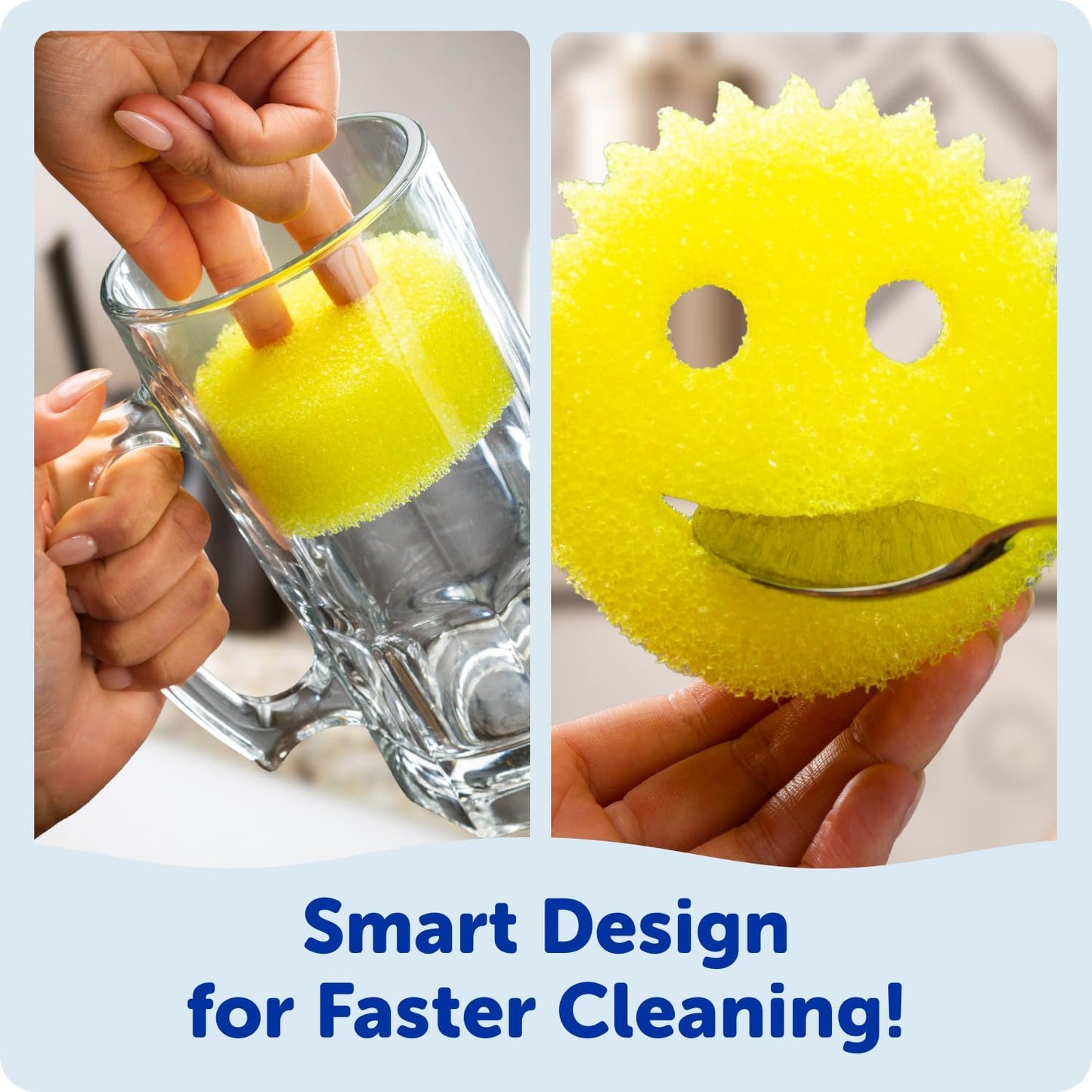 Scrub Daddy Color Sponges - Scratch-Free Multipurpose Cleaning Sponges | BPA-Free Foam (3 Count)