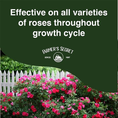 Farmer's Secret Rose Booster Fertilizer - Super Concentrated 8oz for Vibrant Blooms & Healthy Growth