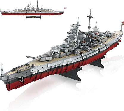 NUTCRACKER Bismarck Battleship Building Block Set 29 Inch German WWII Classic Warship Building Toys (2081 Pcs) MOC Military Theme Boat Model Kit for Adult &amp Teen 14+ Gift for Military Fan