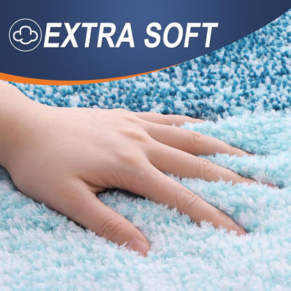 OLANLY Bathroom Rugs - Extra Soft Microfiber Mat with Rubber Backing | Quick Dry, Washable, 30x20, Peacock Blue