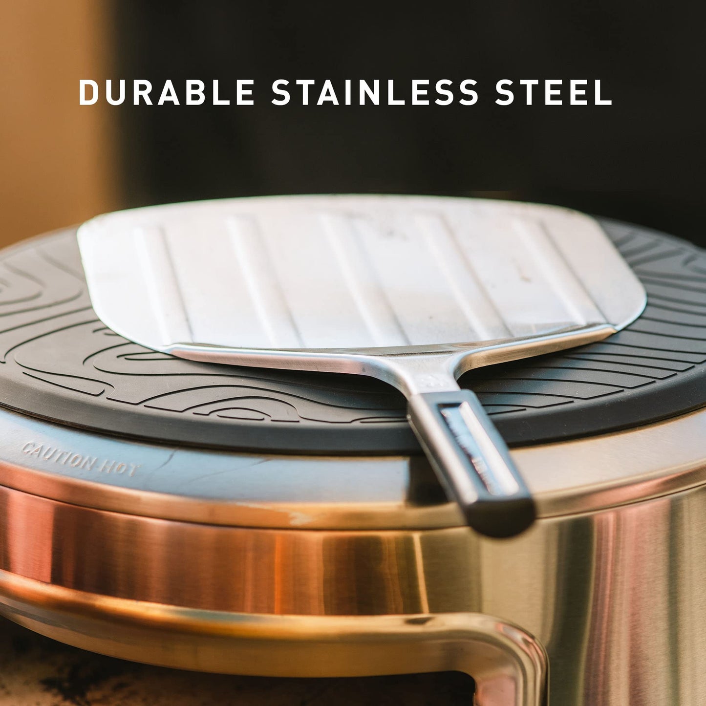 Solo Stove Stainless Pizza Peel | Stainless Serving Board, Pizza Paddle with Built-in Ridges, Accessory for Solo Stove Pi Pizza Oven, Other Ovens, 304 Stainless Steel, L: 24 in x W: 11.75 in, 1.8 lbs