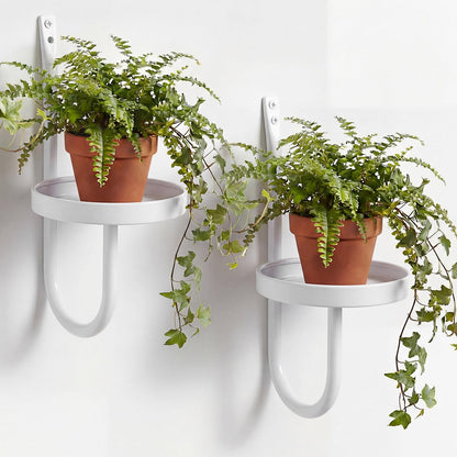 Otoolling 2 Pcs Hanging Planters for Indoor Plants Wall Plant Holder Plant Hanger Wall Planters Shelves Decor for Living Room Bathroom Window (White)