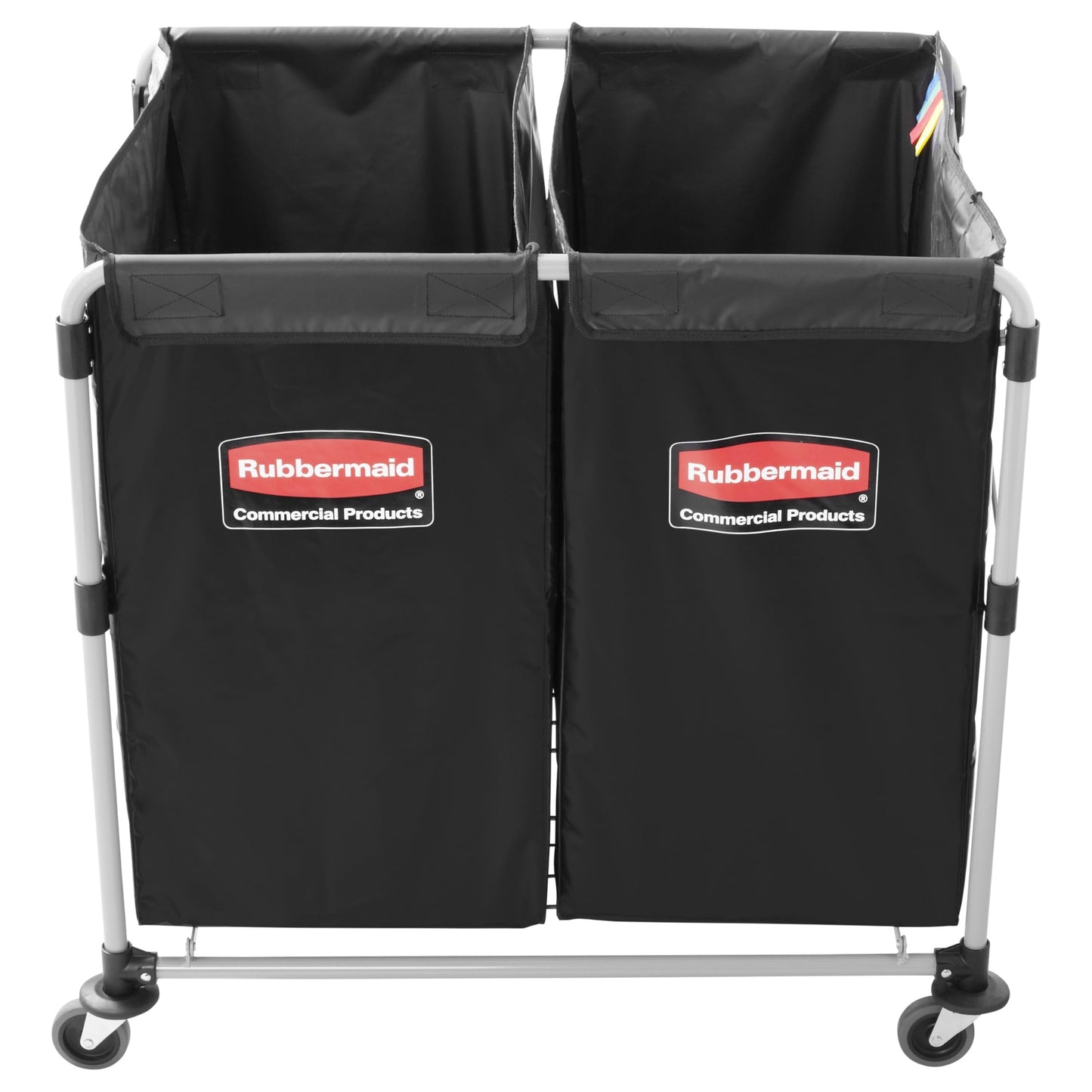 Rubbermaid Commercial Products Collapsible X Cart, Black Multistream, Steel Industrial Laundry/Trash Cart with Wheels for Hotels/Hospitals/Nursing Homes/Offices