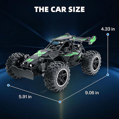 ACAMMZAR Remote Control Car 1:18 High Speed RC Cars for Kids 20KM/H Monster RC Truck Off Road with Lights Toys for Boys Green