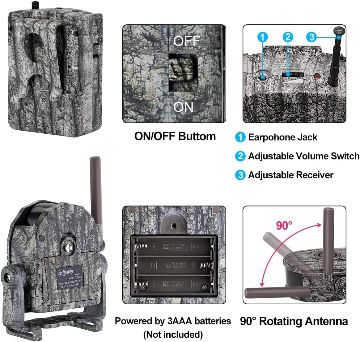 Wireless Hunting Alarm Kits 300m Long Range Night Vision Motion Detector for Deer Hog etc. Hunting/Travel/Warning 360 Degree Waterproof Security Sensor with Receiver for Camp Farm Home Surveillance