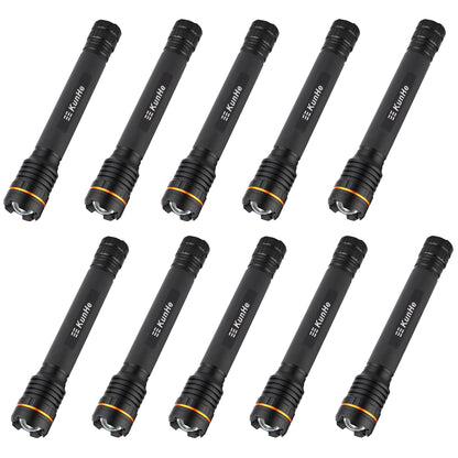 KunHe 10 Pack Heavy Duty 4D Cell LED Flashlights Large Aluminum Zoomable High Lumens 2000 LM Police Flash Light- Big Flashlight for Home Emergency Power Outages Camping Car(Batteries not Included)