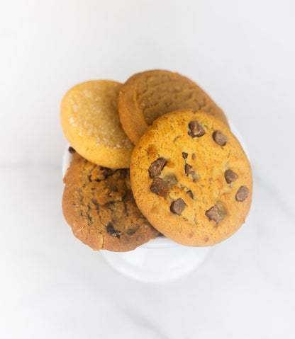Happy Birthday Bloom Box by Send A Cake with 4 Individually Wrapped Gourmet Cookies (Lemon, Peanut Butter, Chocolate Chip, Oatmeal) – Ready to Gift, No Assembly Needed – Unique Birthday Gift for Women, Men, Adults & Kids