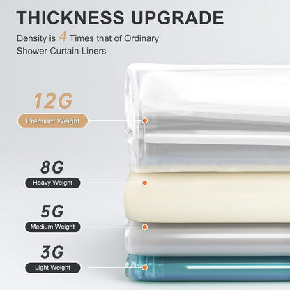 AmazerBath Heavy Duty Shower Curtain Liner - 12 Gauge Clear 72 x 72 Inches with 3 Weights & Grommets