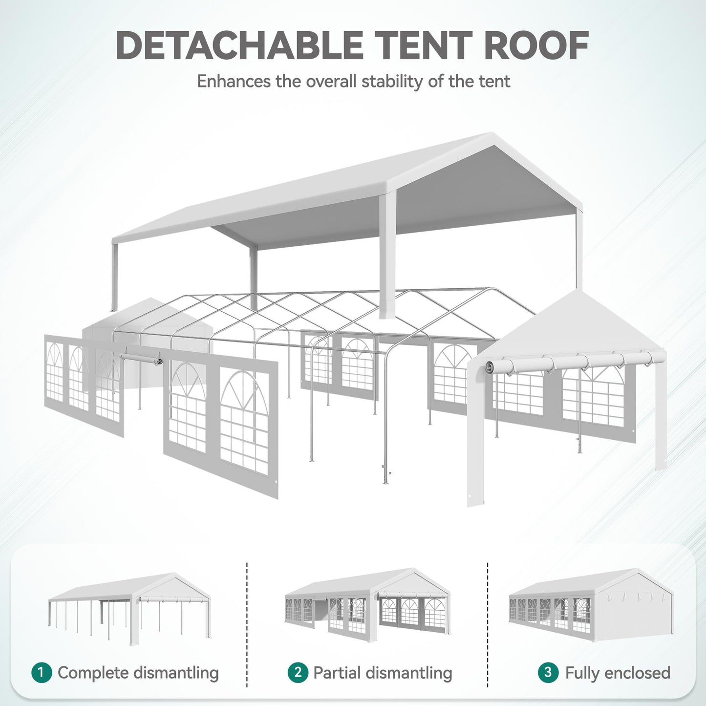 YITAHOME 20x40FT Party Tent Heavy Duty Wedding Tent Event Shelters Outdoor Canopy Upgraded Galvanized Steel Carport with Removable Sidewall Windows for Commercial and Parties