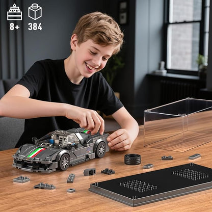 Mould King 488 Pista Speed Champion Technik Car Building Set &amp Display Case Classic Race Cars Birthday Gifts for Adults/Teens MOC Creative Cool Vehicles Model Toys for Fans Age 14+ (368Pcs)