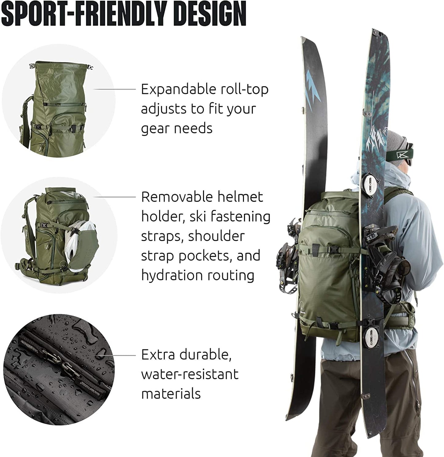 Shimoda Action X30 v2 Backpack, Outdoor Photography Adventure Pack for mirrorless and DSLR cameras, w/Modular Core Unit Compatibility, Expandable Rolltop, 16" Laptop Sleeve, Army Green