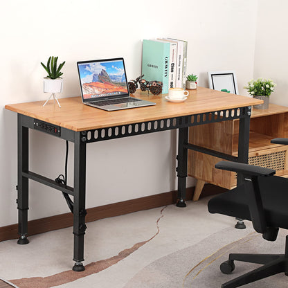 OLBRUS 48 "Adjustable Workbench with Power Outlet, Heavy Duty 2000 LBS Load Capacity Hardwood Workbench Suitable for Workshop, Office, Garage, Home