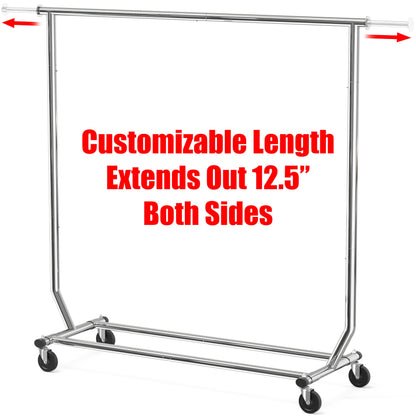 Simple Houseware Supreme Commercial Grade Clothing Garment Rack + Clear Garment Rack Cover (72''L x 54''H)