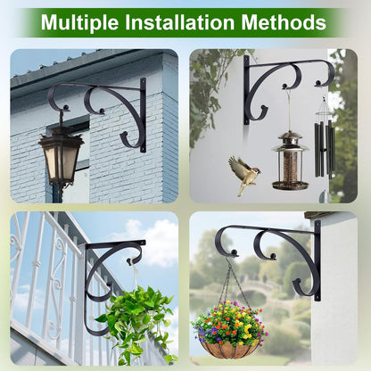 Regine Switzerland 10-Inch Iron Plant Hangers - Decorative Hooks for Indoor/Outdoor Use | 2-Pack