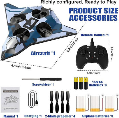 Foam Remote Control Airplanes for Kids &amp Adults | RC Fighter Jet with Light 360° Flip Fighter Jet Toys Stunt Roll Airplane Toy Great for Beginners Christmas &amp Birthday Gift for Kids Boys Ag