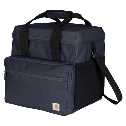 Carhartt Thick Foam Fully Insulated Cold Front Coolers, Premium Ice Retention, Durable Water Resistant Material W/Front Zippered Pocket, 24 Can Lunch Cooler, Bluestone