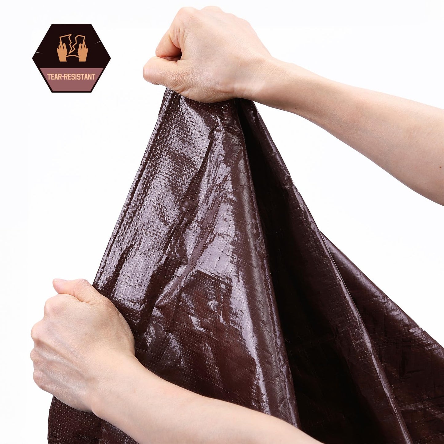 30 x 40 FT Waterproof Heavy Duty Tarp, 10 Mil Thick, Outdoor Furniture Covers, Plastic Insulated Tarpaulin for Camping Tent Roof Boat Patio Pool Cover, Large & Small Multi-Size Tarps, Brown/Black