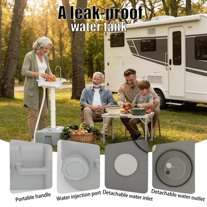Electric Pump Portable Sink Hand Wash Station - 20L Outdoor Camping Sink USB/Battery Powered,Electric Hand Wash Station for Travel,Outdoor,Camping,RV,Picnic,Includes Soap Dispenser & Towel Holder