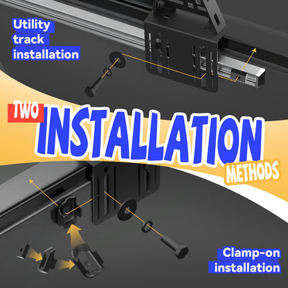 Truck Bed Adjustable Cross Bars for Pickup Trucks, Wide Width Adjustment, No-Drills Needed Installation (Not for Any Bed Cover), 95034D