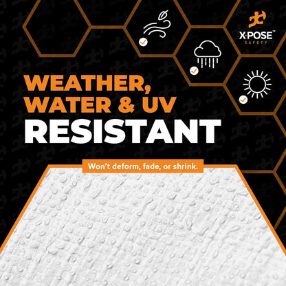 Heavy Duty White Poly Tarp 7' X 40' (2-Pack) - Multipurpose Protective Cover - Durable, Waterproof, Weather Proof, Rip and Tear Resistant - Extra Thick 12 Mil Polyethylene - by Xpose Safety