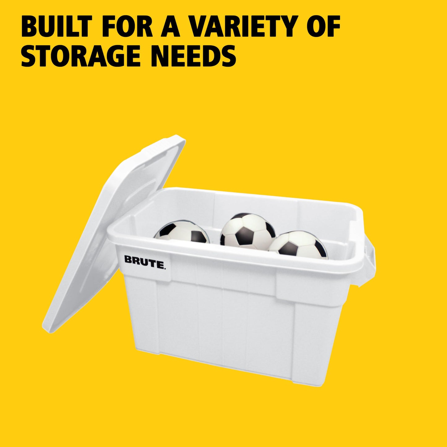 Rubbermaid Commercial Products BRUTE Tote Storage Bin with Lid, 20-Gallon, White, Rugged/Reusable Boxes for Garage/Moving/Camping/Basement Storage/Kitchen/Warehouse/Outdoor, Pack of 6