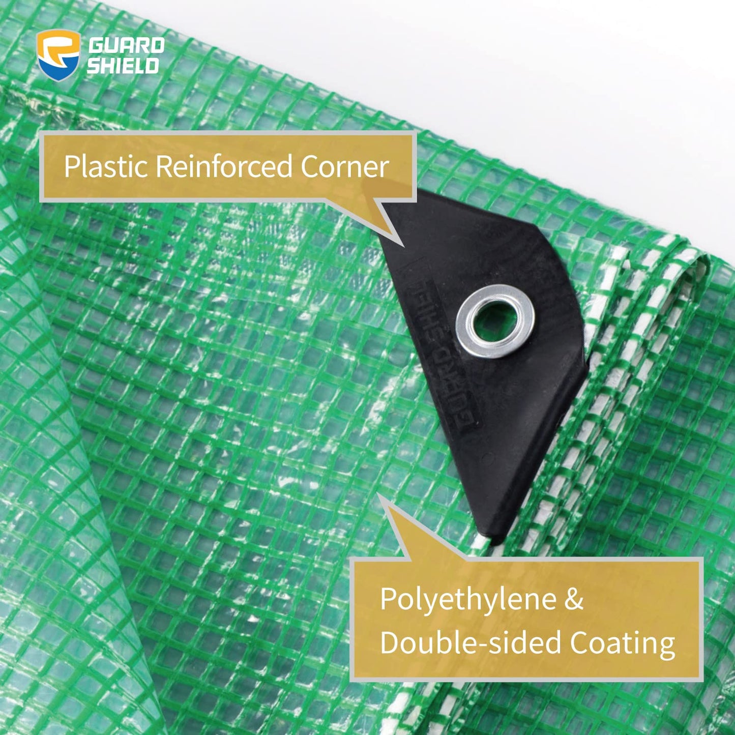 GUARD SHIELD Clear Green Tarp Heavy Duty 20x30 Feet Waterproof for Greenhouse Outdoor Garden Poly Cover UV Resistant 3x3 Weave 10mil