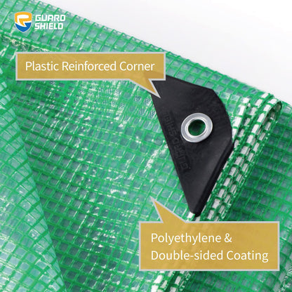 GUARD SHIELD Clear Green Tarp Heavy Duty 20x30 Feet Waterproof for Greenhouse Outdoor Garden Poly Cover UV Resistant 3x3 Weave 10mil