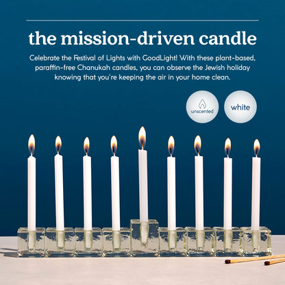GoodLight Hanukkah (Chanukah) Candles | 45 Minute Burn Time | Dripless Paraffin Free Menorah Candles (45 Count)
