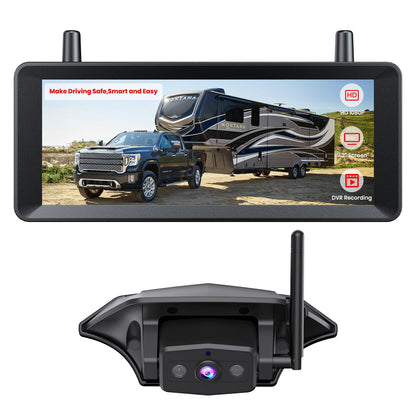 AUTO-VOX Wireless RV Backup Camera: 30Min Plug and Play Setup, Smooth Live View Even Past 60ft, 7.2" 1080P DVR Monitor, Super IR Night Vision Back up Camera Works with Pre-Wired RV, 5th Wheel, Trailer
