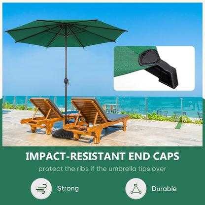 Abba Patio 9FT Outdoor Umbrella - Push Button Tilt & Crank | UV Protection, Waterproof, Dark Green