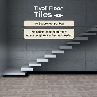 Tivoli Self Adhesive Vinyl Floor Tiles, 45 Tiles - 12" x 12", Light Oak Plank-Look - Peel & Stick, DIY Flooring for Kitchen, Dining Room, Bedrooms, Basements & Bathrooms by Achim Home Decor