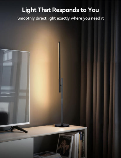 Tubicen Rotatable Desk Lamp 360° Adjustable Arm/Head 3 Colors 4- Level Touch Dimmable Plug-in Task Lamp Black 15W LED Modern Sleek Metal Desk Lamp for Bedroom Office Reading Studying