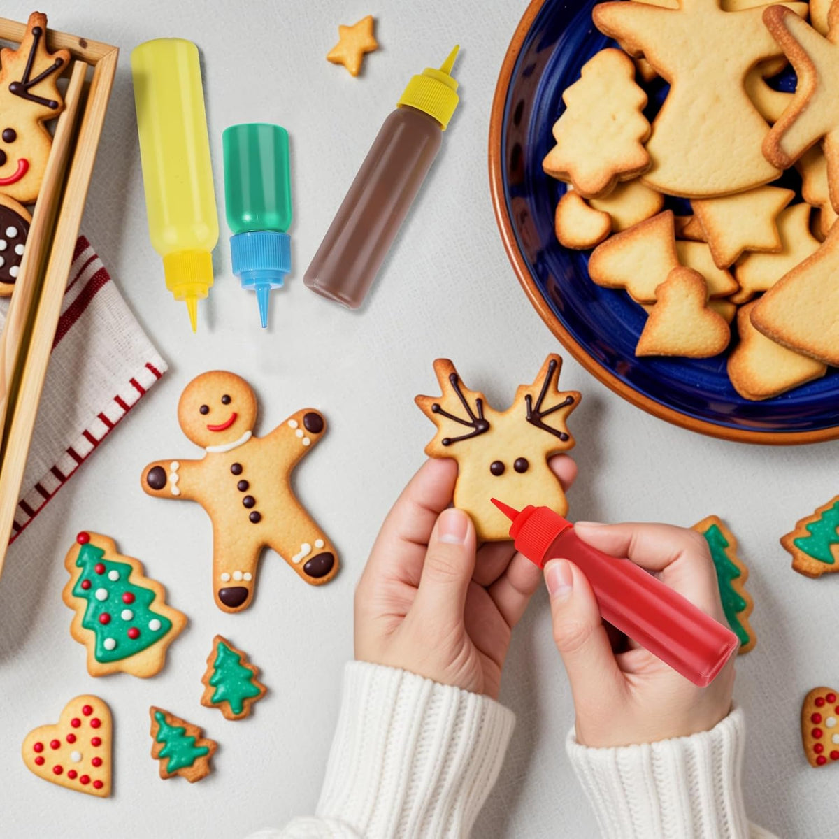 YGDZ Icing Bottle Set - 10 PCS Squeeze Bottles for Cookie Decorating | Easy Squeeze, 1-4 Ounce Sizes