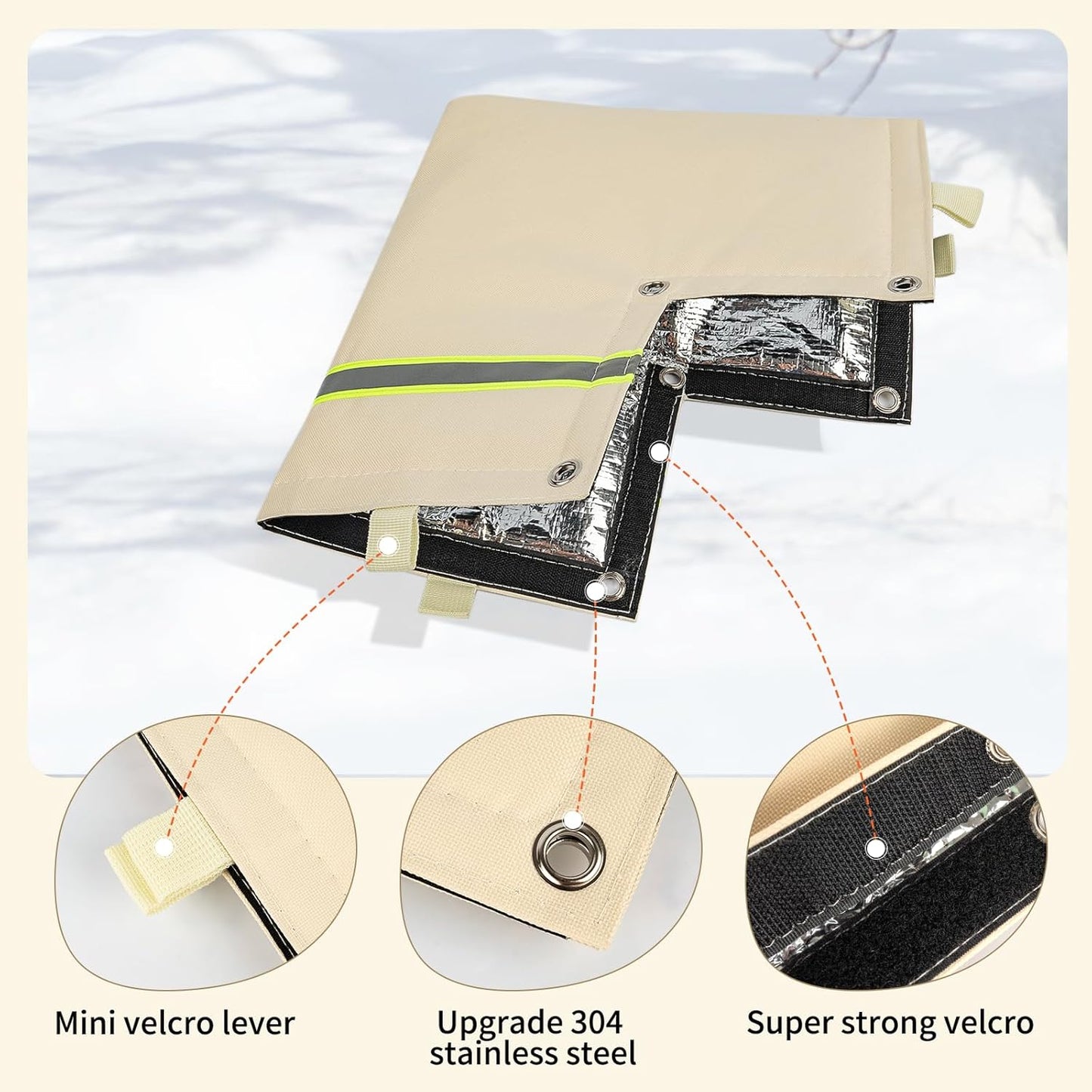 Skiennix Outdoor Backflow Preventer Cover - Insulated Pouch for Freeze Protection | Beige, 14”W X 13”H