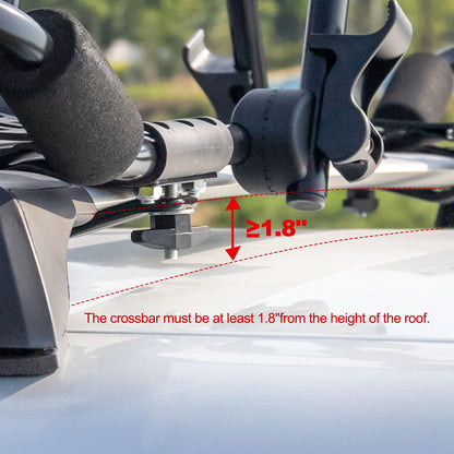Folding Kayak Roof Rack for Car Holds 2 Kayaks - Kayak J Bar for Canoe, Surf Board, SUP - J Kayak Carrier Mount on Rooftop Crossbar with 4 Tie Down Straps, Fits SUVs, Trucks, Jeeps