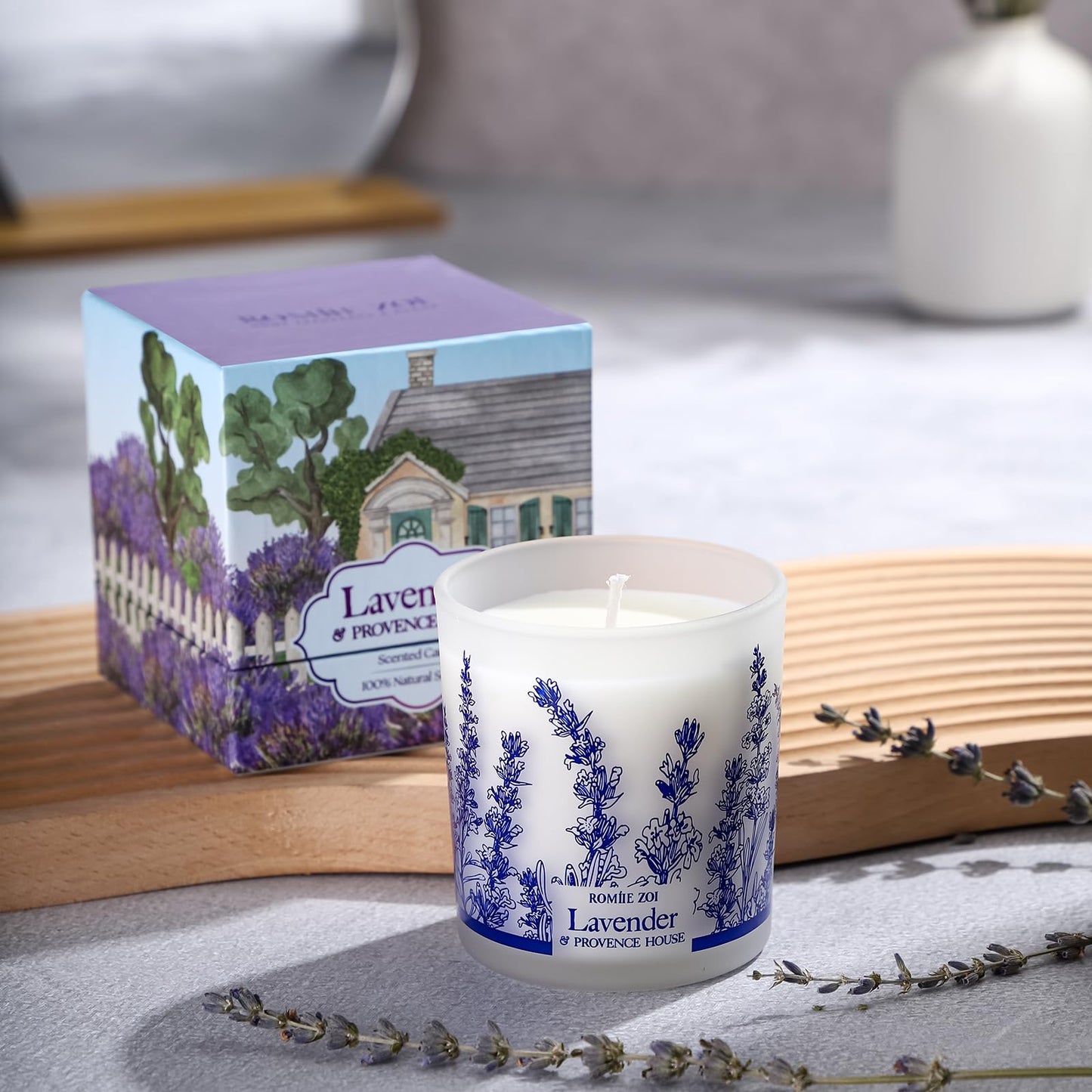ROMIIE ZOI Scented Candle - Lavender & Rosemary- 6oz Aromatherapy Soy Wax Jar Candle for Home, Gifts for Women - 170g