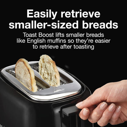 Proctor Silex 2-Slice Toaster - Extra Wide Slots for Bagels, Cool-Touch Walls, Black
