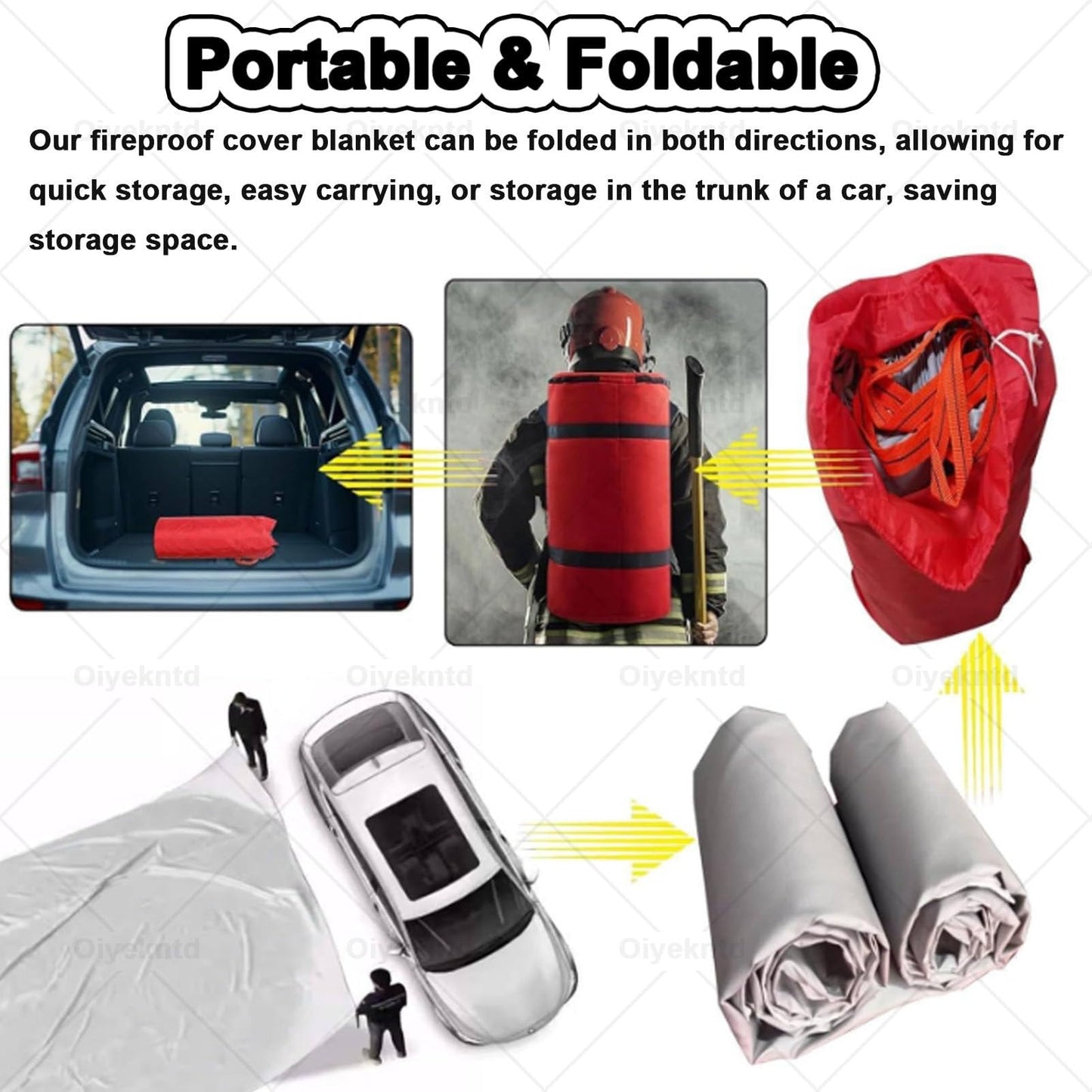 MDYHY Fire Blanket for Vehicles, Reusable Flame Retardant, Silicone Coated Emergency Fire Suppression Blanket for Home, Office & Caravan, 4m x 6m (13.1ft x 19.7ft)