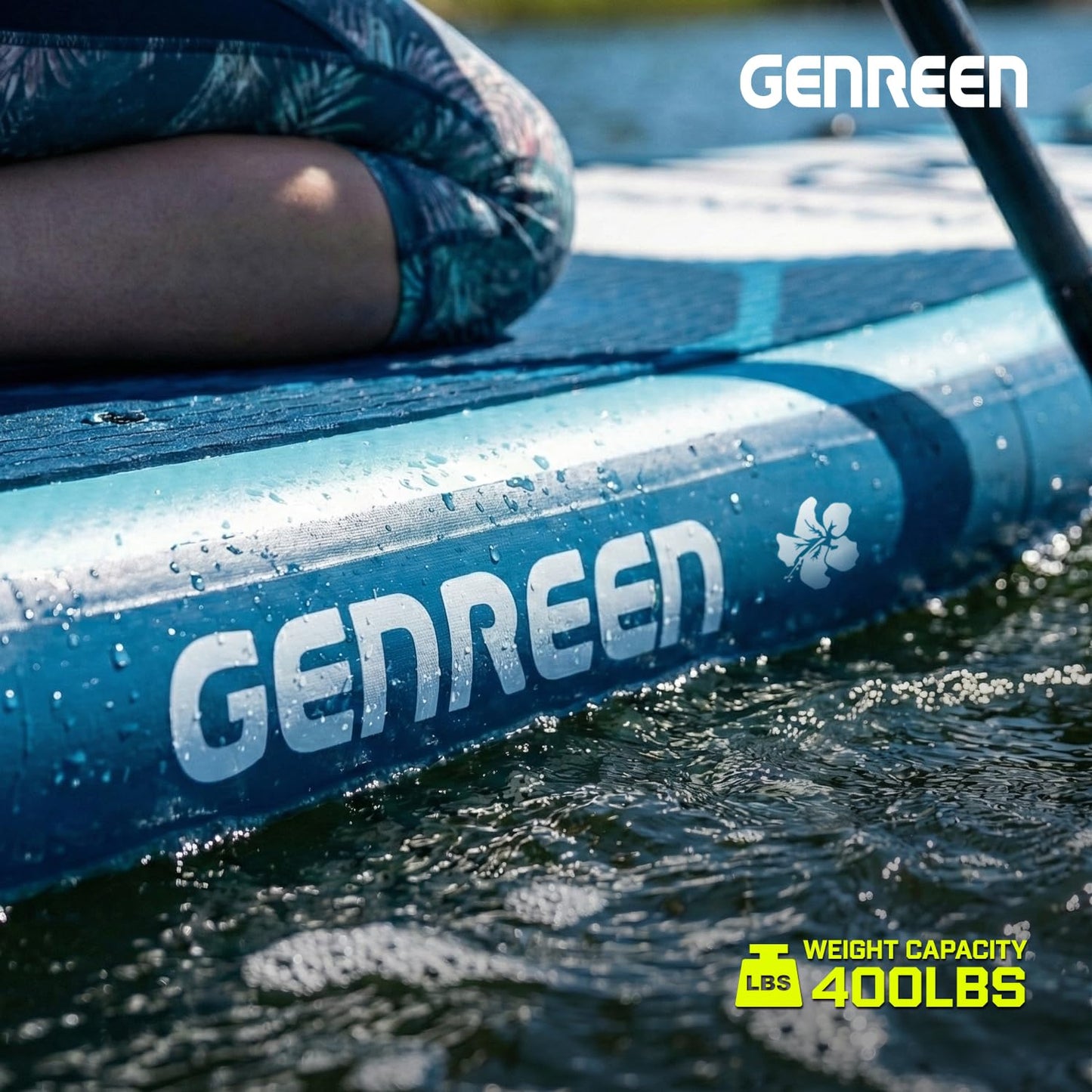 GENREEN Inflatable Stand-Up Paddle Boards - 11' x 32" Extra Wide Inflatable Paddle Board with SUP Accessories, Camera Bracket, Turtle Pattern, Basic All-Around SUP Board for All Skill Levels(Kempii)