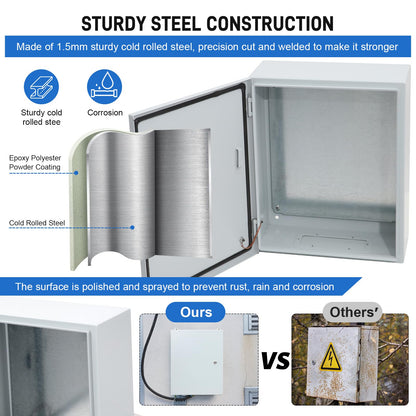 DWALE Outdoor Electrical Box,24 x 16 x 10''NEMA 4X Enclosure IP66 Waterproof & Dustproof, Universal Electrical Project Box with Mounting Plate
