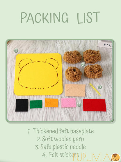 PupuMiao Sewing Kit for Kids DIY Embroidery Sewing Kit Cute Animal Sewing Projects Easy Crafts with English Instructions, Perfect for Beginners, Girls Boys Ages 4-12 (Kitty+Frog+Lion+Elephant)