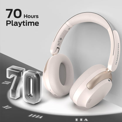 Monster Persona 3rd ANC Wireless Headphones, Noise Cancelling Headphones with Bluetooth 5.4, Foldable Lightweight Over Ear Headphone, Clear Talk, 70H Playtime, Dual Device Pairing, Comfort Fit, White
