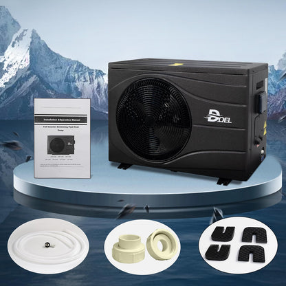 DOEL Swimming Pool Heat Pump, 44000BTU Full DC Inverter Pool Heater for 8000 Gallons Above and In Ground Pools and Spas, 13kW High Efficiency Pool Heater with WiFi Smart Control Panel, 220-240v