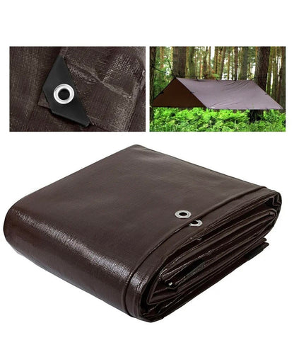 40x60Ft,Tarps Heavy Duty Waterproof, 10Mil Poly Tarps, Brown Multipurpose Tarpaulin with Metal Grommets, Edge Reinforcement Tear Resistant, UV Resistant, Camping, Outdoor Coverings