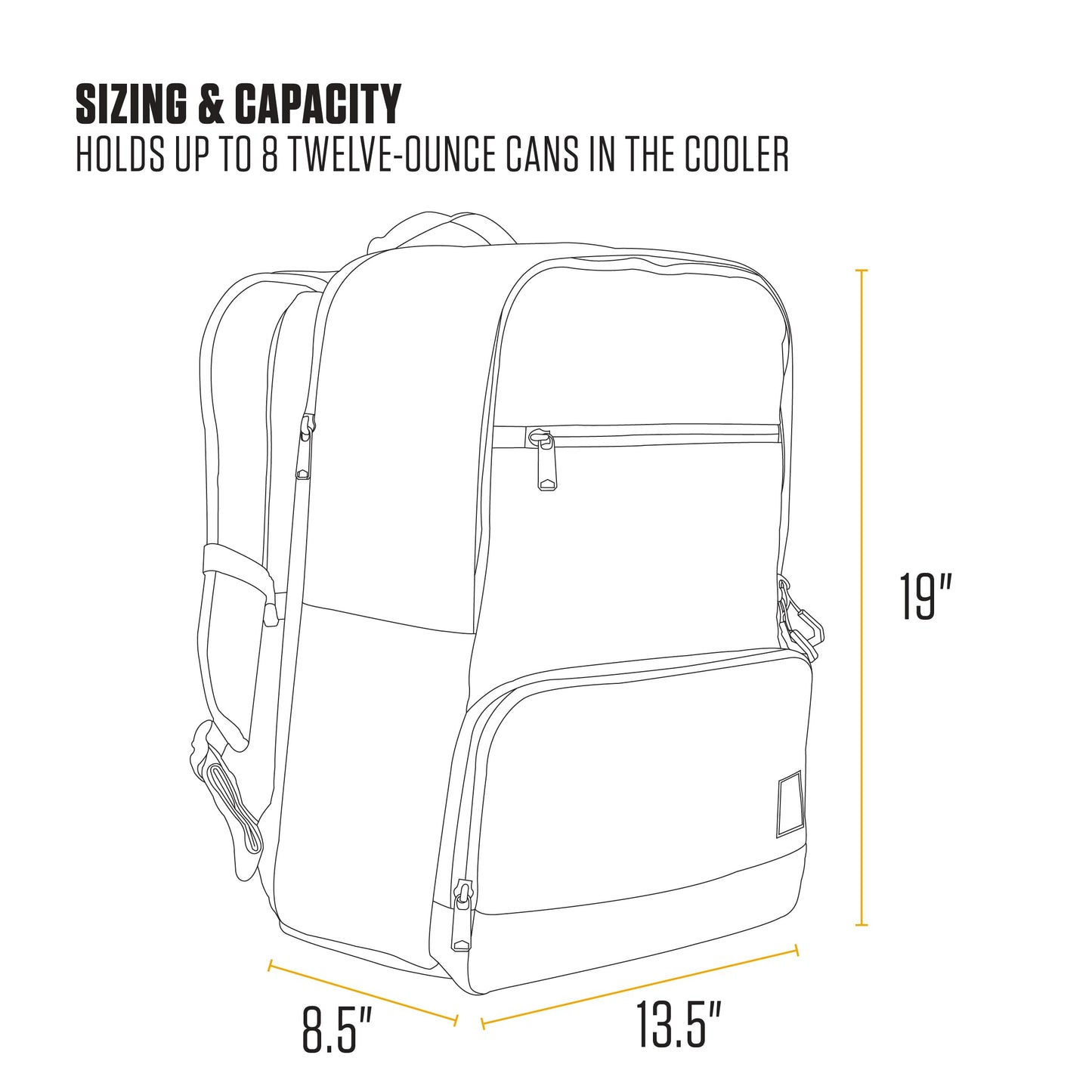 Carhartt Insulated Two Compartment Cooler, Durable Water Repellent Material W/Front Zippered Pocket for Camping, Beach & Travel, Cooler Backpack, Black