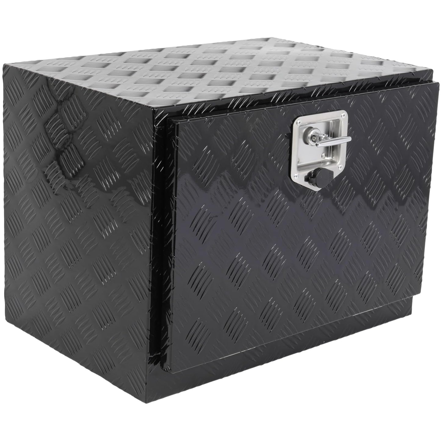 SCITOO 24 Inch Aluminum Diamond Plate Truck Bed Tool Box,Heavy Duty Crossover Storage for Most Full Size Pickups,Lockable Weatherproof Chest,Fits 24" Truck Beds,Easy Access to Load and Unload