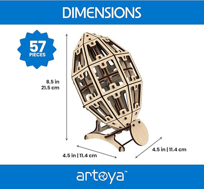 Artoya American Football Ball – 3D Puzzles for Adults 3D Wooden Puzzles for Adults Puzzle Football Model Kit Arts and Crafts Hobbies for Women Model Building Kits DIY Wooden Kit (Plain)
