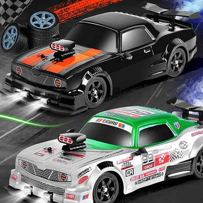 RC Drift Car Drifting RC Car 2.4GHz 1:16 Remote Control Cars 4WD High Speed Racing Vehicle with LED Lights Two Batteries and Drifting Tires Racing Sport Toy Cars for Adults Boys Girls Kids