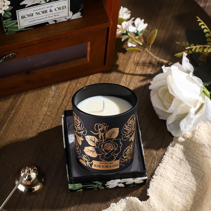 ROMIIE ZOI Scented Candle - Rose Noir & Oud- 6oz Aromatherapy Soy Wax Jar Candle for Home, Gifts for Women - 170g
